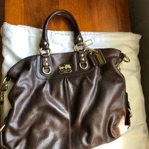 Coach medium brown leather should bag